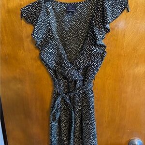 Motherhood Black and White Polka Dot Wrap Top